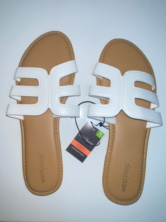 BRAND NEW White Westloop Sandals, Size: 7/8