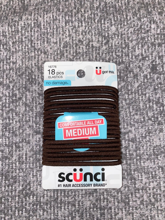 18pcs Brown Elastic Scrunchies